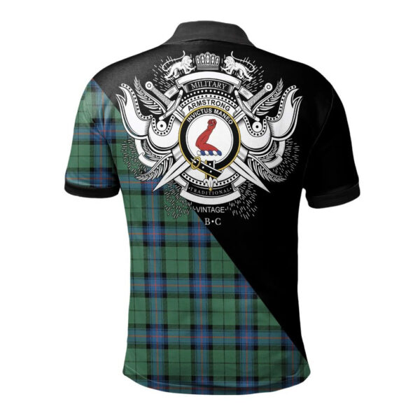 Armstrong Ancient Clan Polo Shirt, Scottish Tartan Armstrong Ancient Clans Polo Shirt Military Style - Image 2