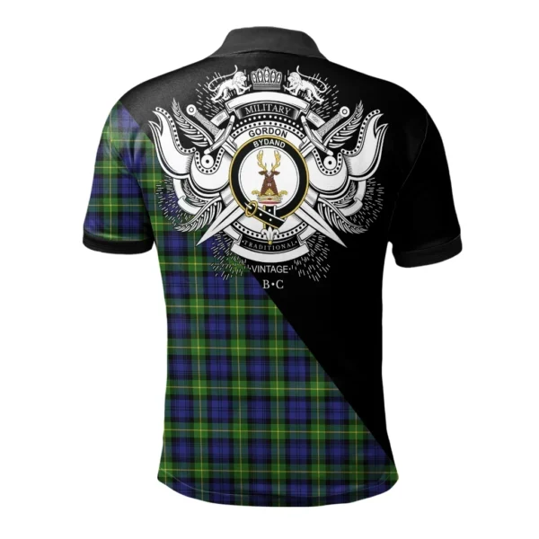 Gordon Modern Clan Polo Shirt, Scottish Tartan Gordon Modern Clans Polo Shirt Military Style - Image 2