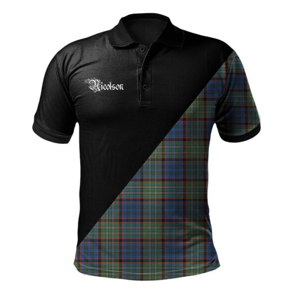 Nicolson Hunting Ancient Clan Polo Shirt, Scottish Tartan Nicolson Hunting Ancient Clans Polo Shirt Military Style