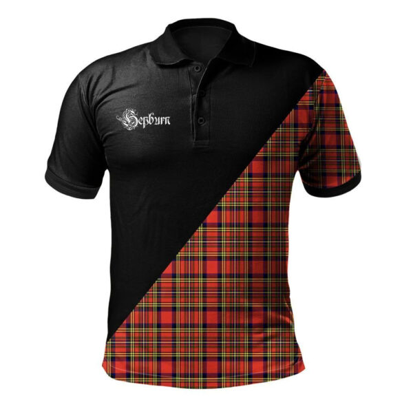 Hepburn Clan Polo Shirt, Scottish Tartan Hepburn Clans Polo Shirt Military Style