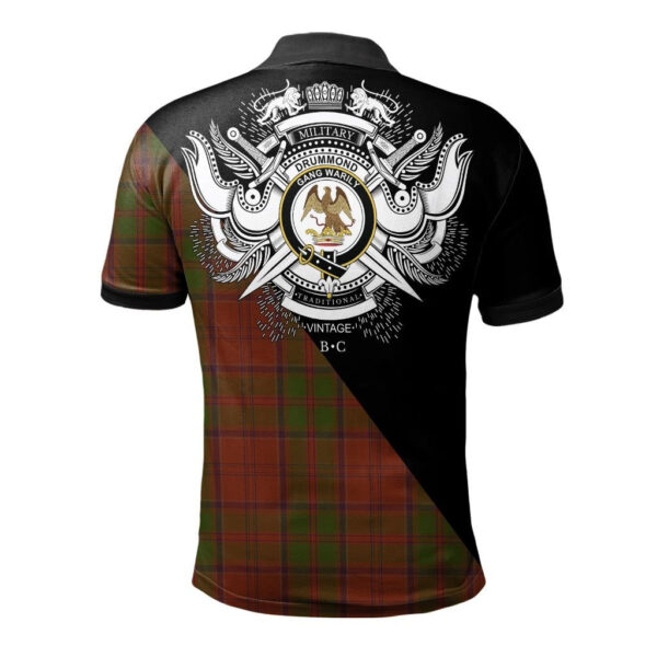 Drummond Clan Clan Polo Shirt, Scottish Tartan Drummond Clan Clans Polo Shirt Military Style - Image 2