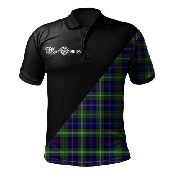 MacThomas Modern Clan Polo Shirt, Scottish Tartan MacThomas Modern Clans Polo Shirt Military Style