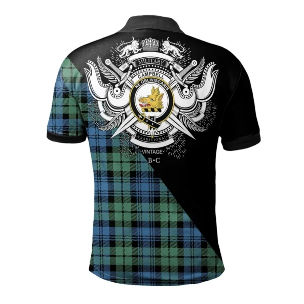 Campbell Ancient 01 Clan Polo Shirt, Scottish Tartan Campbell Ancient 01 Clans Polo Shirt Military Style - Image 2