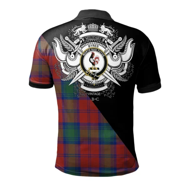 Byres Clan Polo Shirt, Scottish Tartan Byres Clans Polo Shirt Military Style - Image 2