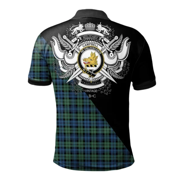 Campbell Ancient 02 Clan Polo Shirt, Scottish Tartan Campbell Ancient 02 Clans Polo Shirt Military Style - Image 2