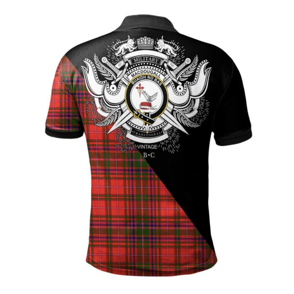 MacDougall Modern Clan Polo Shirt, Scottish Tartan MacDougall Modern Clans Polo Shirt Military Style - Image 2