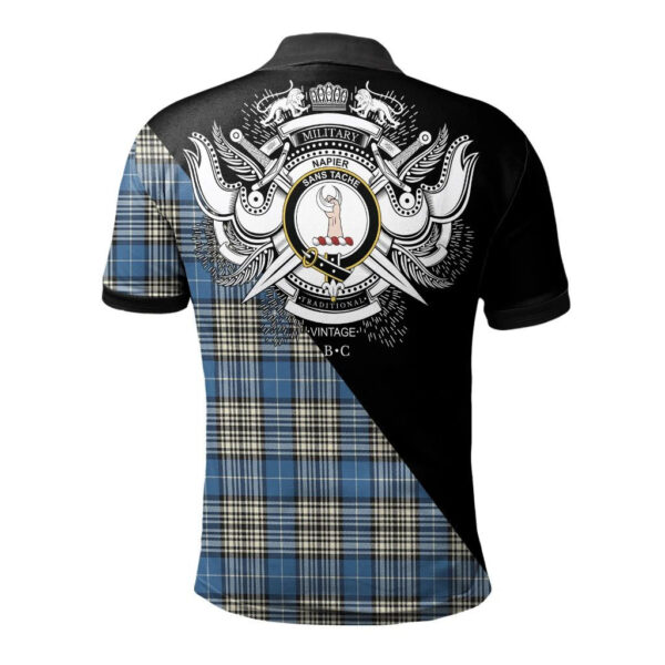 Napier Ancient Clan Polo Shirt, Scottish Tartan Napier Ancient Clans Polo Shirt Military Style - Image 2