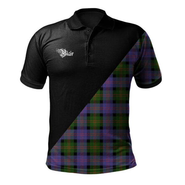 Blair Modern Clan Polo Shirt, Scottish Tartan Blair Modern Clans Polo Shirt Military Style