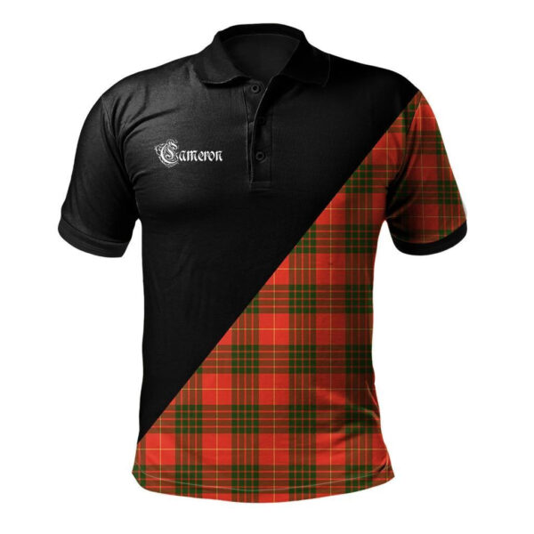 Cameron Modern Clan Polo Shirt, Scottish Tartan Cameron Modern Clans Polo Shirt Military Style