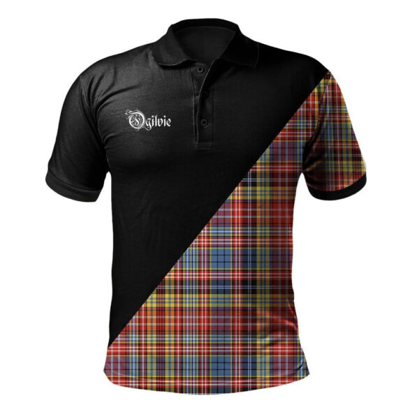 Ogilvie of Airlie Ancient Clan Polo Shirt, Scottish Tartan Ogilvie of Airlie Ancient Clans Polo Shirt Military Style