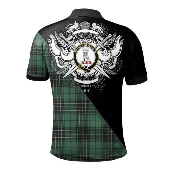 MacLean Hunting Ancient Clan Polo Shirt, Scottish Tartan MacLean Hunting Ancient Clans Polo Shirt Military Style - Image 2