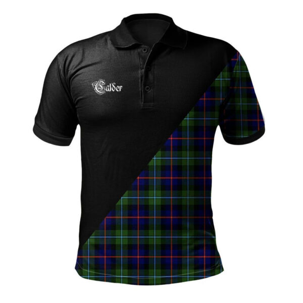 Calder Modern Clan Polo Shirt, Scottish Tartan Calder Modern Clans Polo Shirt Military Style