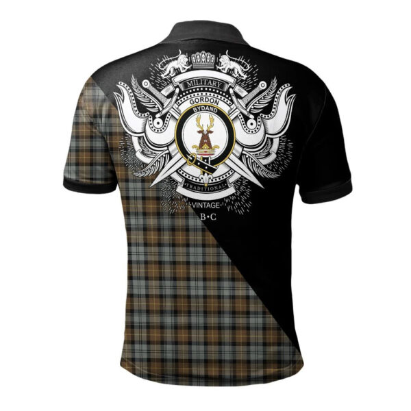 Gordon Weathered Clan Polo Shirt, Scottish Tartan Gordon Weathered Clans Polo Shirt Military Style - Image 2