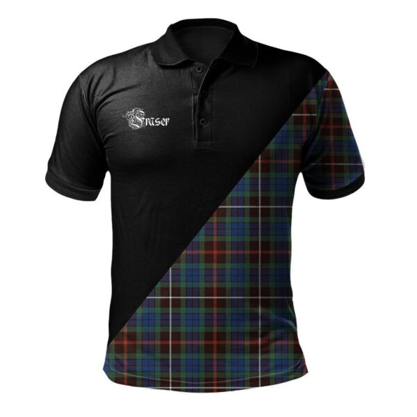 Fraser Hunting Ancient Clan Polo Shirt, Scottish Tartan Fraser Hunting Ancient Clans Polo Shirt Military Style