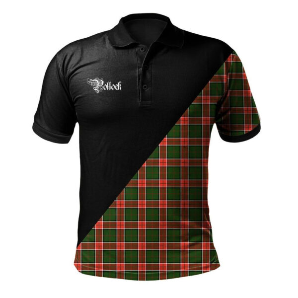 Pollock Modern Clan Polo Shirt, Scottish Tartan Pollock Modern Clans Polo Shirt Military Style