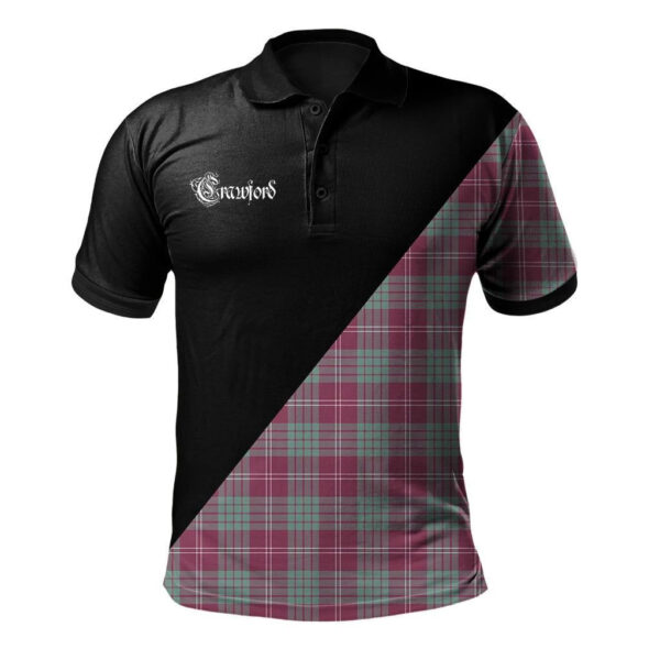 Crawford Ancient Clan Polo Shirt, Scottish Tartan Crawford Ancient Clans Polo Shirt Military Style