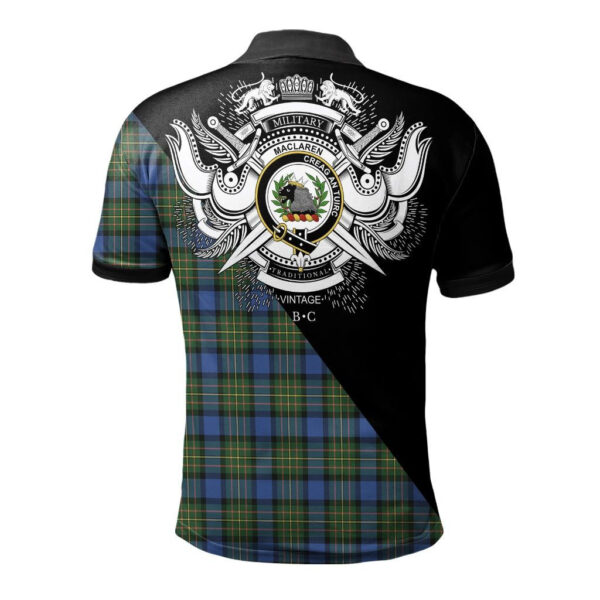 MacLaren Ancient Clan Polo Shirt, Scottish Tartan MacLaren Ancient Clans Polo Shirt Military Style - Image 2