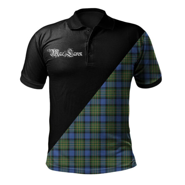 MacLaren Ancient Clan Polo Shirt, Scottish Tartan MacLaren Ancient Clans Polo Shirt Military Style