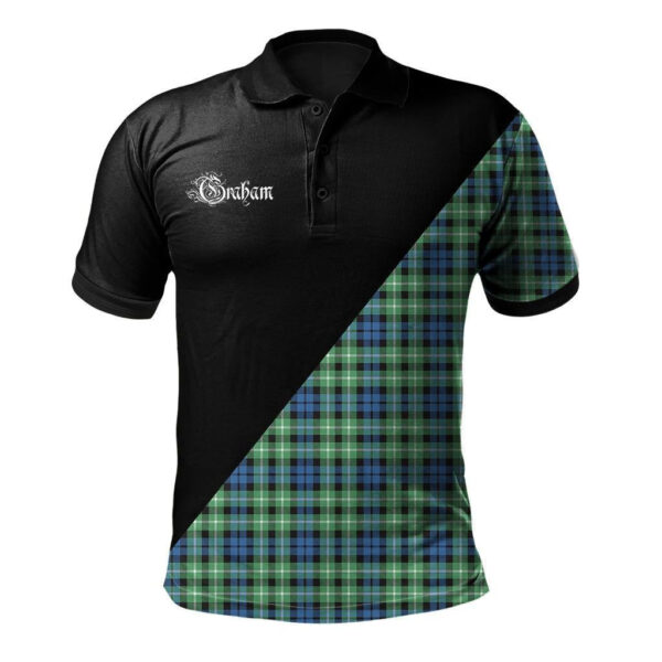 Graham of Montrose Ancient Clan Polo Shirt, Scottish Tartan Graham of Montrose Ancient Clans Polo Shirt Military Style