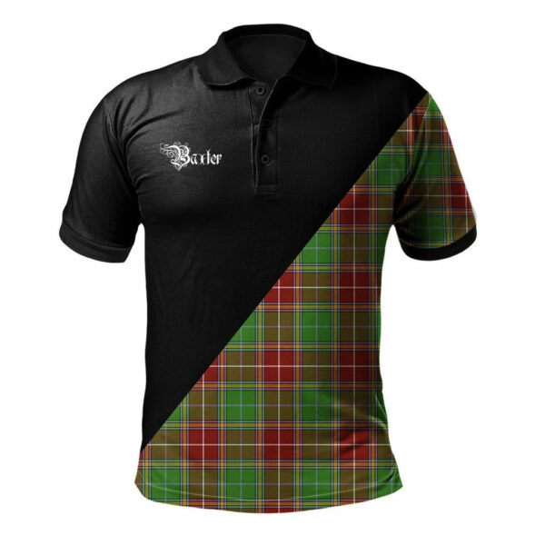 Baxter Modern Clan Polo Shirt, Scottish Tartan Baxter Modern Clans Polo Shirt Military Style