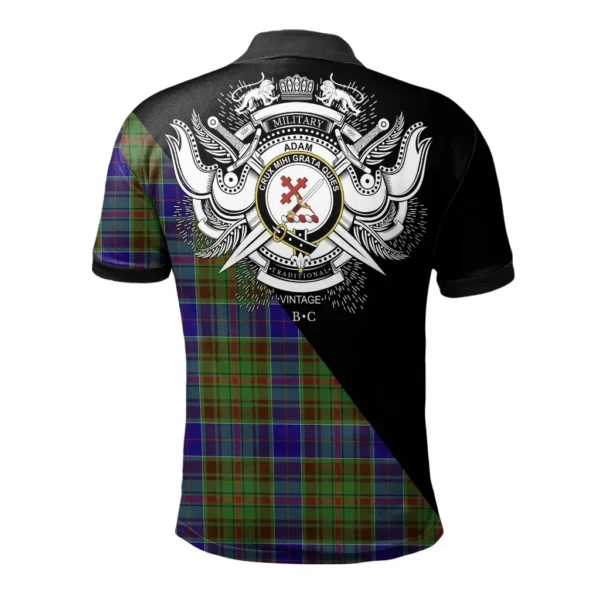 Adam Clan Polo Shirt, Scottish Tartan Adam Clans Polo Shirt Military Style - Image 2