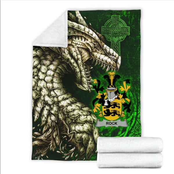 Ireland Premium Blanket - Rock Family Crest Blanket - Dragon Claddagh Cross - Image 2