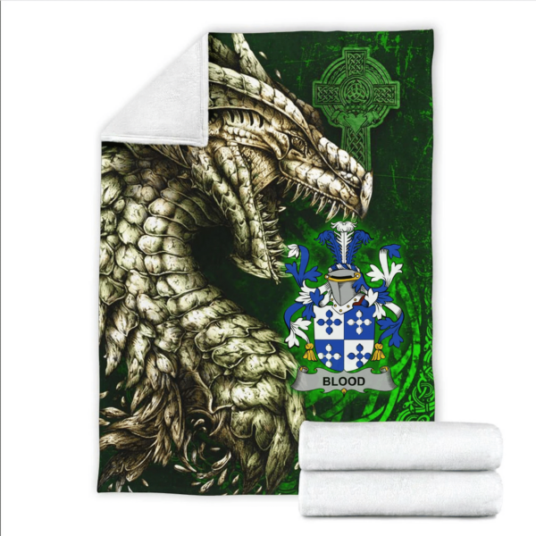 Ireland Premium Blanket - Blood Family Crest Blanket - Dragon Claddagh Cross - Image 2