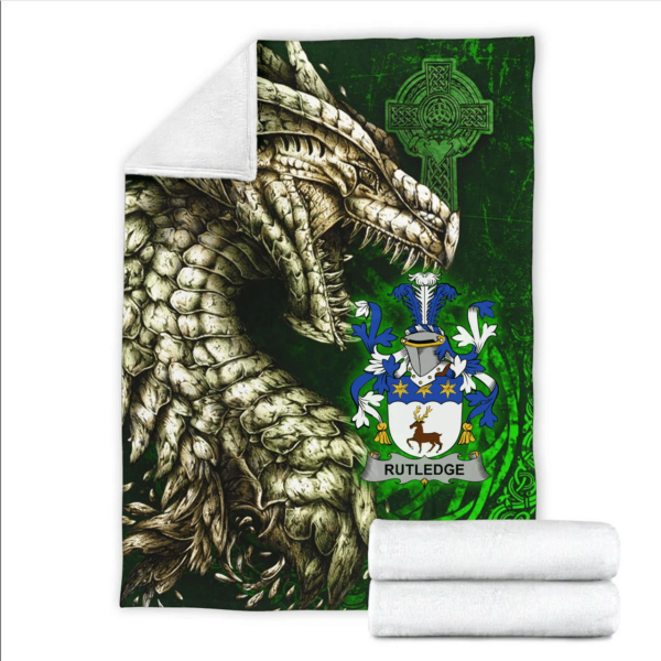 Ireland Premium Blanket - Rutledge Family Crest Blanket - Dragon Claddagh Cross - Image 2