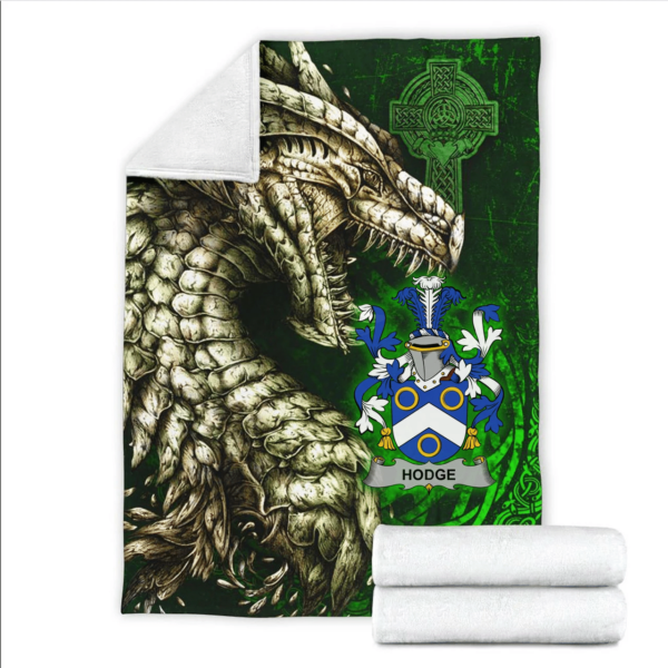 Ireland Premium Blanket - Hodge Family Crest Blanket - Dragon Claddagh Cross - Image 2