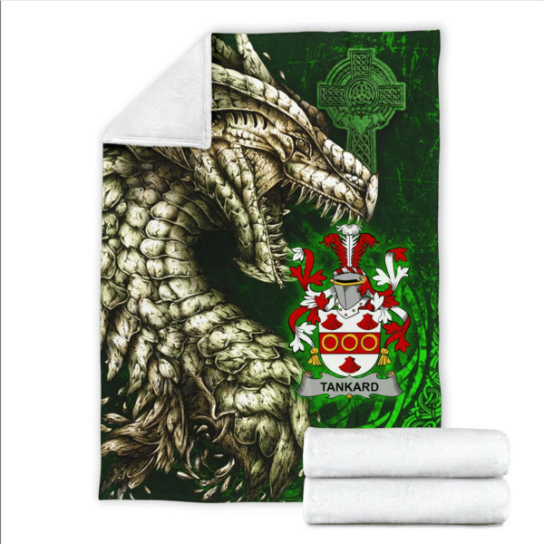 Ireland Premium Blanket - Tankard Family Crest Blanket - Dragon Claddagh Cross - Image 2