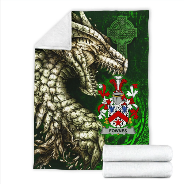 Ireland Premium Blanket - Fownes Family Crest Blanket - Dragon Claddagh Cross - Image 2