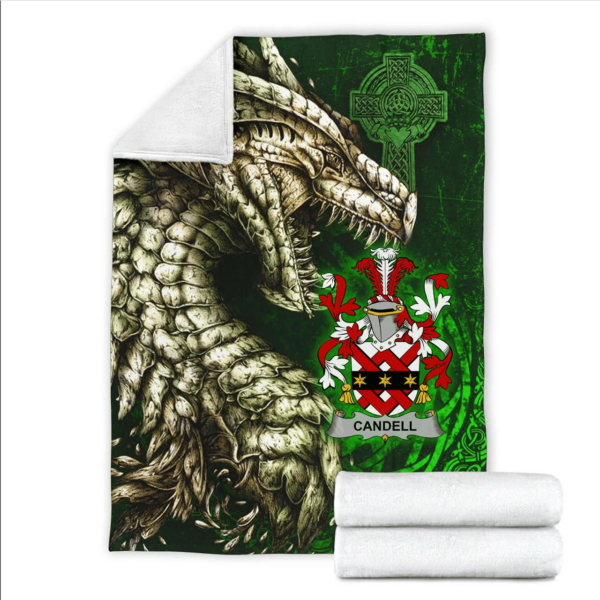 Ireland Premium Blanket - Candell Family Crest Blanket - Dragon Claddagh Cross - Image 2