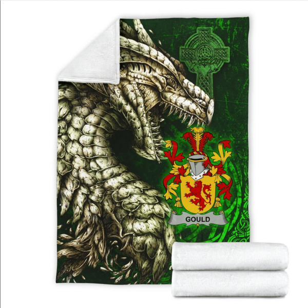 Ireland Premium Blanket - Gould Family Crest Blanket - Dragon Claddagh Cross - Image 2