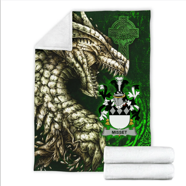 Ireland Premium Blanket - Misset Family Crest Blanket - Dragon Claddagh Cross - Image 2