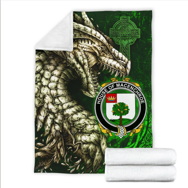 Ireland Premium Blanket - House of MACENCHROE Family Crest Blanket - Dragon Claddagh Cross - Image 2