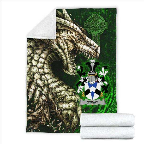 Ireland Premium Blanket - Otway Family Crest Blanket - Dragon Claddagh Cross - Image 2