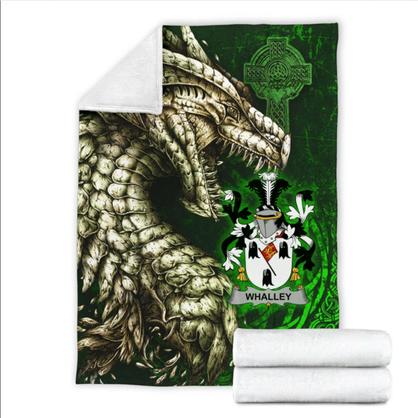 Ireland Premium Blanket - Whalley Family Crest Blanket - Dragon Claddagh Cross - Image 2