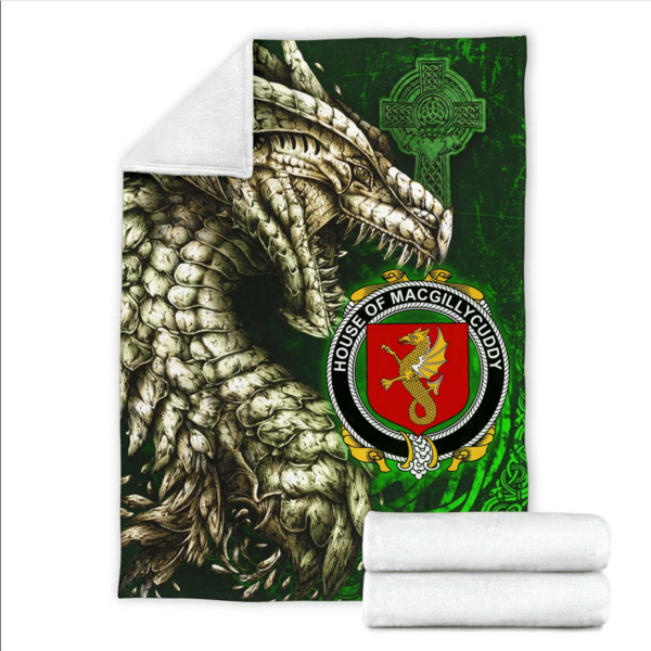 Ireland Premium Blanket - House of MACGILLYCUDDY Family Crest Blanket - Dragon Claddagh Cross - Image 2