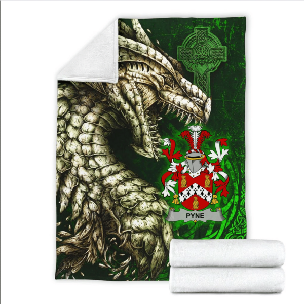 Ireland Premium Blanket - Pyne Family Crest Blanket - Dragon Claddagh Cross - Image 2