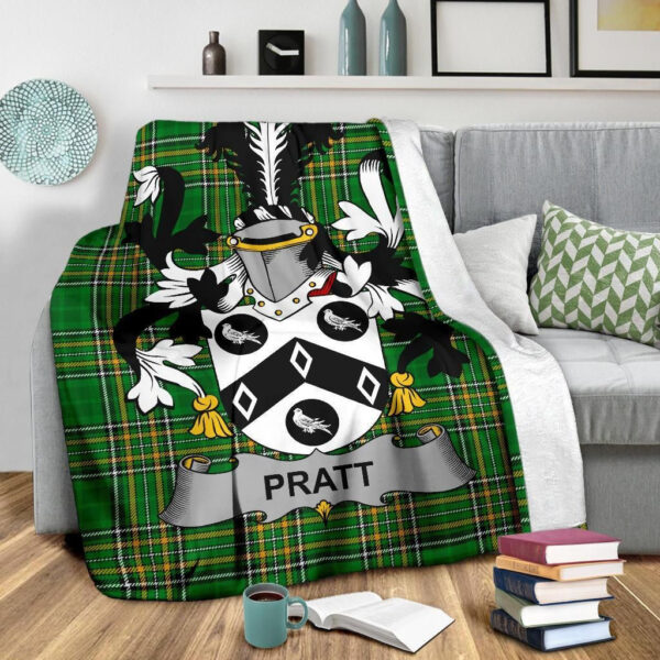 Ireland Premium Blanket - Pratt Ireland Blanket Irish National Tartan - Image 3