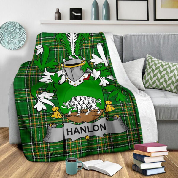 Ireland Premium Blanket - Hanlon or O'Hanlon Ireland Blanket Irish National Tartan - Image 3