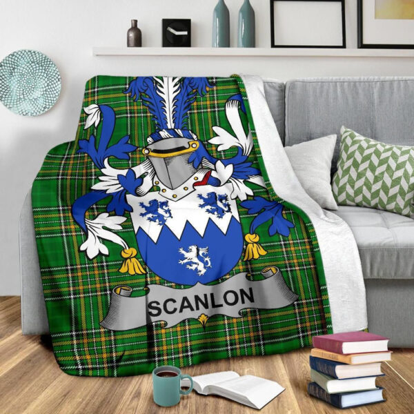 Ireland Premium Blanket - Scanlon or O'Scanlan Ireland Blanket Irish National Tartan - Image 3