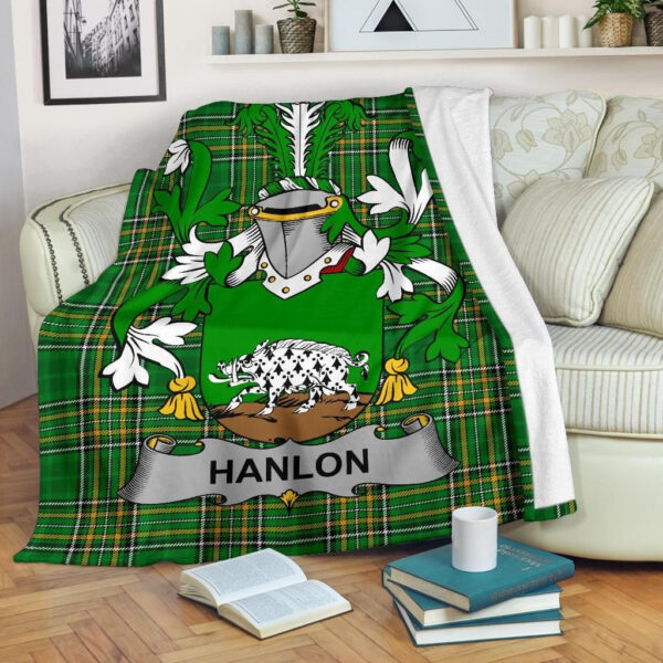 Ireland Premium Blanket - Hanlon or O'Hanlon Ireland Blanket Irish National Tartan