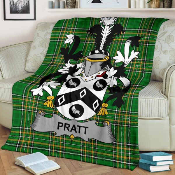 Ireland Premium Blanket - Pratt Ireland Blanket Irish National Tartan - Image 2