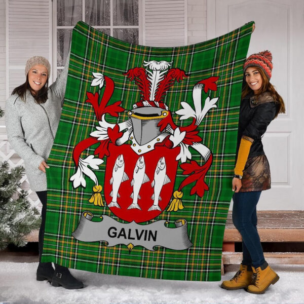 Ireland Premium Blanket - Galvin or O'Galvin Ireland Blanket Irish National Tartan - Image 6