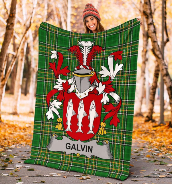 Ireland Premium Blanket - Galvin or O'Galvin Ireland Blanket Irish National Tartan - Image 4