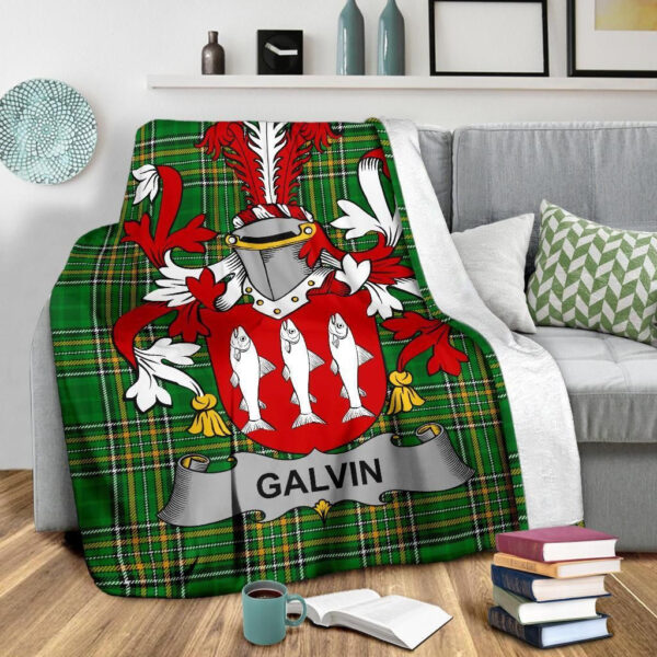 Ireland Premium Blanket - Galvin or O'Galvin Ireland Blanket Irish National Tartan - Image 3