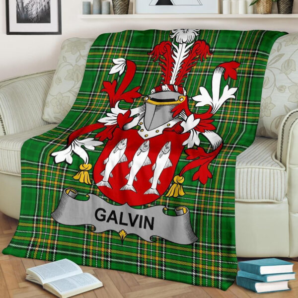 Ireland Premium Blanket - Galvin or O'Galvin Ireland Blanket Irish National Tartan - Image 2