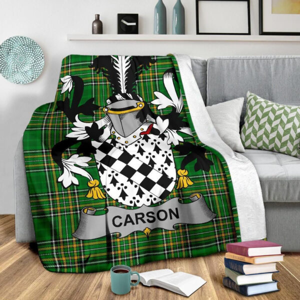 Ireland Premium Blanket - Carson Ireland Blanket Irish National Tartan - Image 3