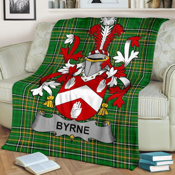 Ireland Premium Blanket - Byrne or O'Byrne Ireland Blanket Irish National Tartan - Image 2